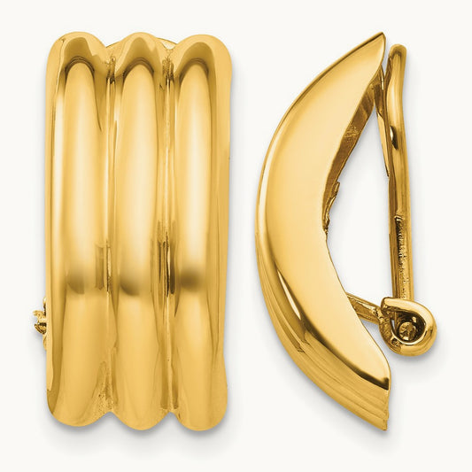 Omega Clip Non-pierced Earrings, 14K