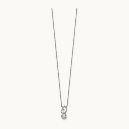 Polished Diamond Infinity Necklace, 14K White Gold