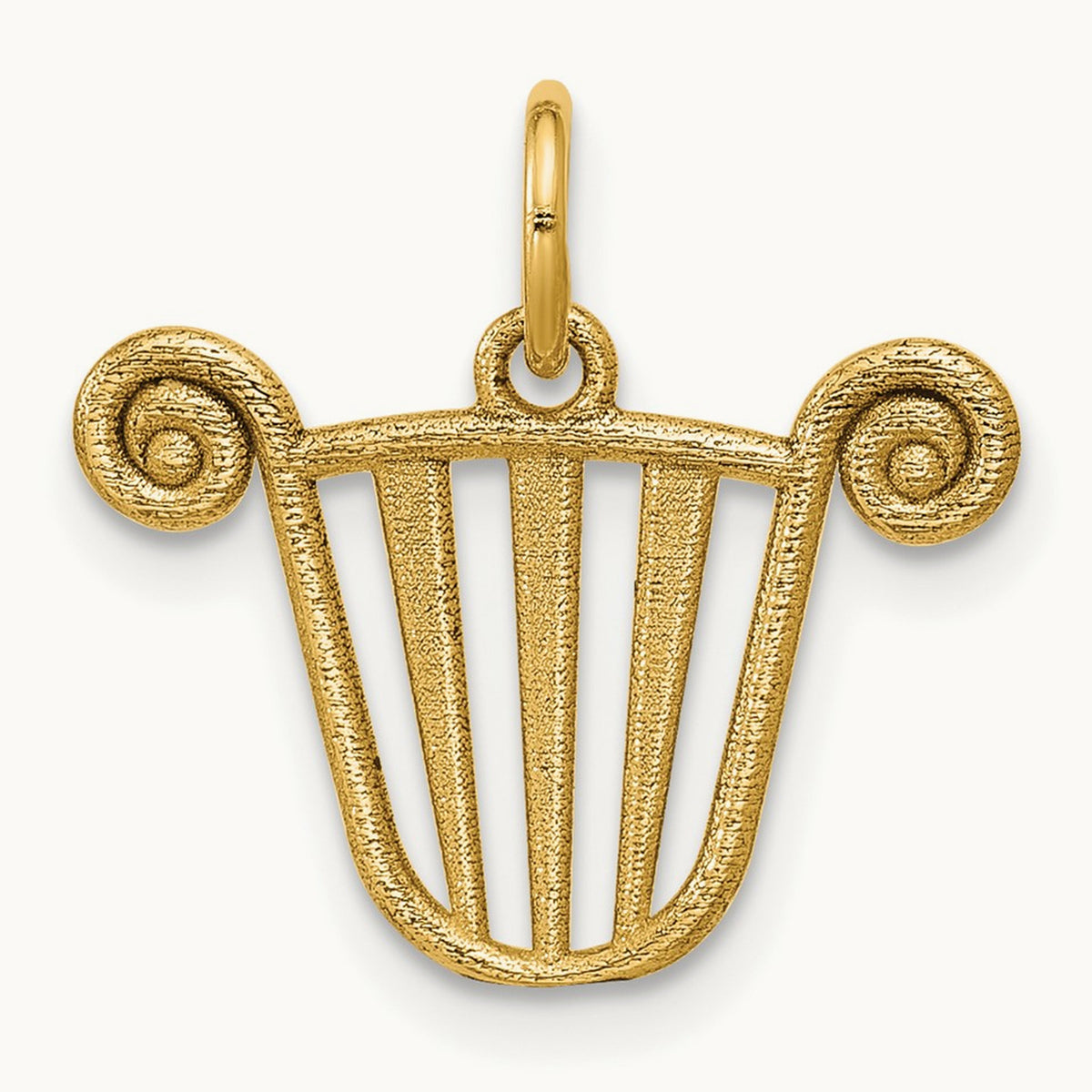 Polished Lyre Pendant, 14K