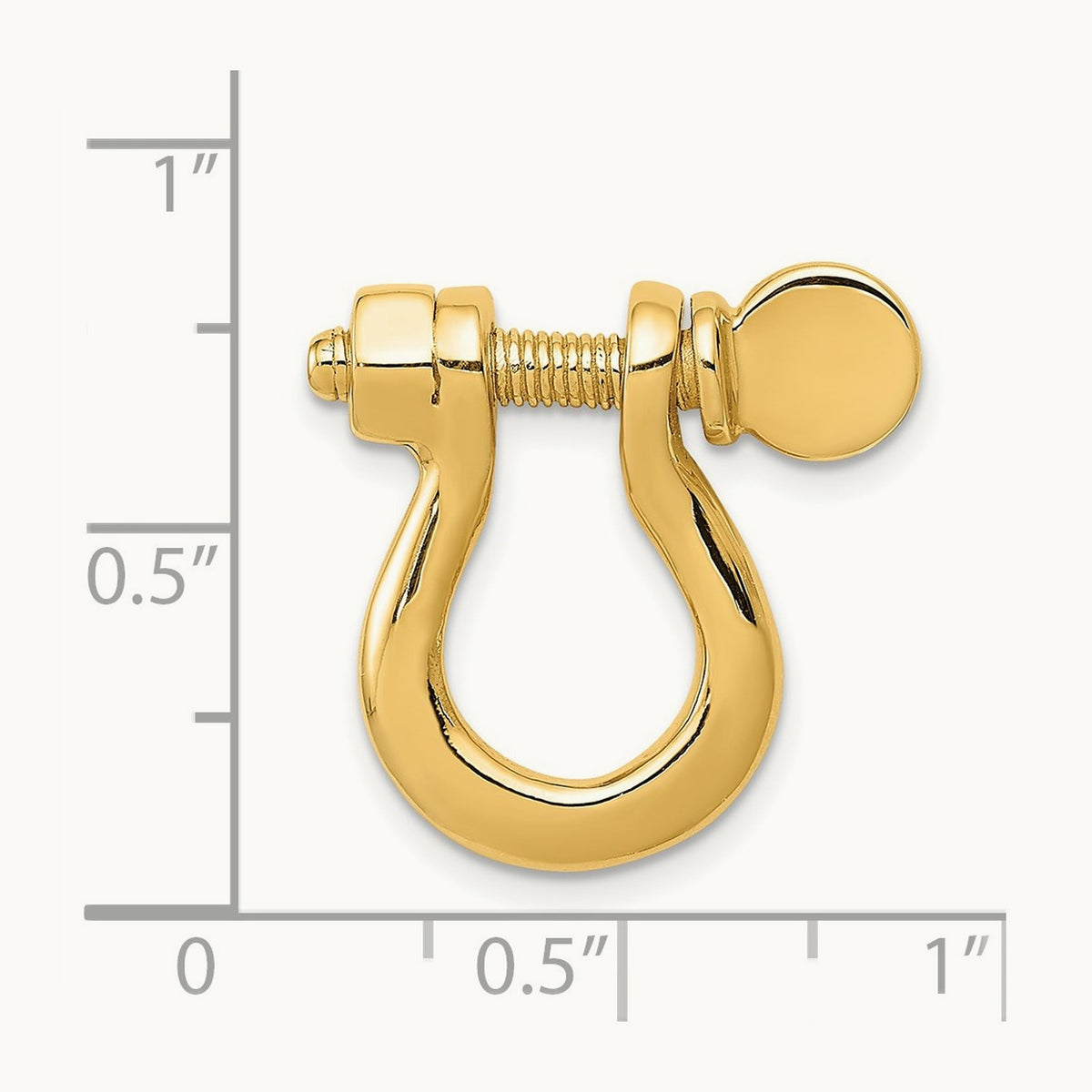 3D Large Shackle Link Pendant, 14K