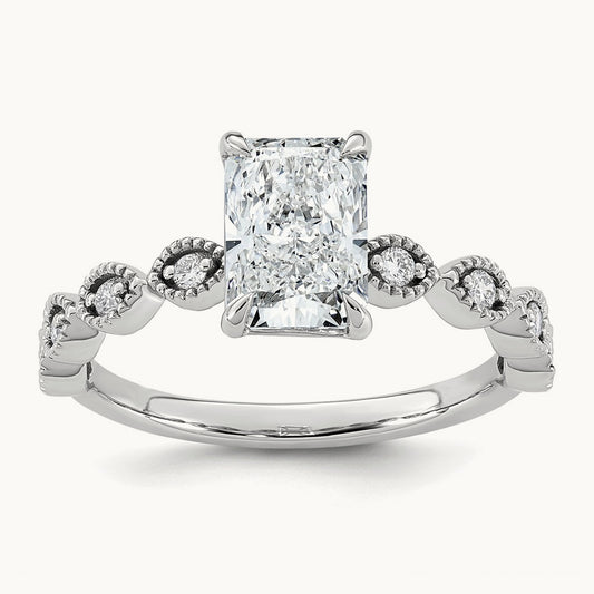 Radiant Center Engagement Ring, 1.50 ct tw Lab-Grown Diamond