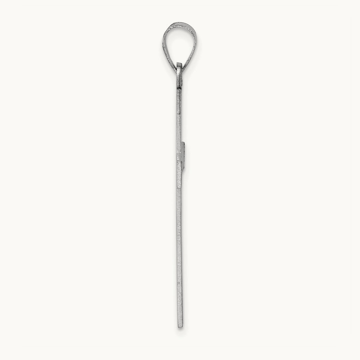 Florentine Satin Cross Pendant — 14K White Gold, 42.6mm