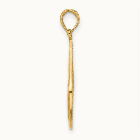 Polished Fancy Butterfly Teardrop Charm, 14K