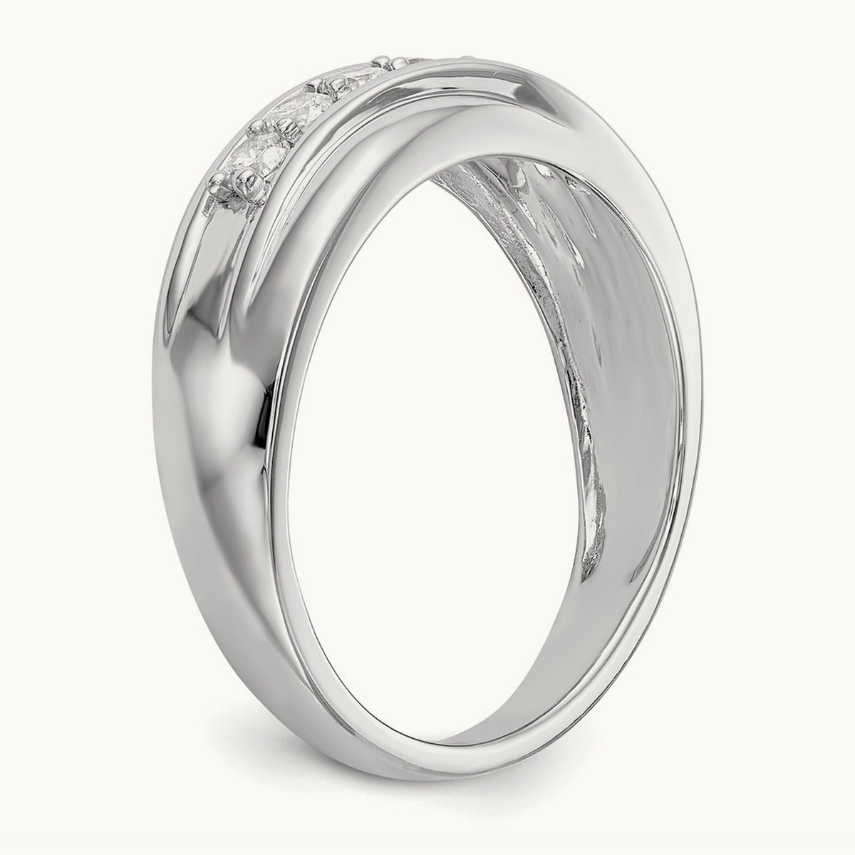 Seven Stone Men's Ring, 0.50 ct tw Lab-Grown Diamond — 14K White Gold