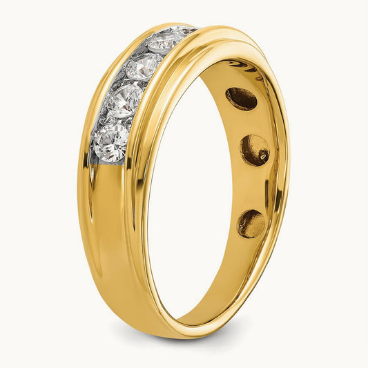 Polished Men's Ring, 1.00 ct tw Lab-Grown Diamond