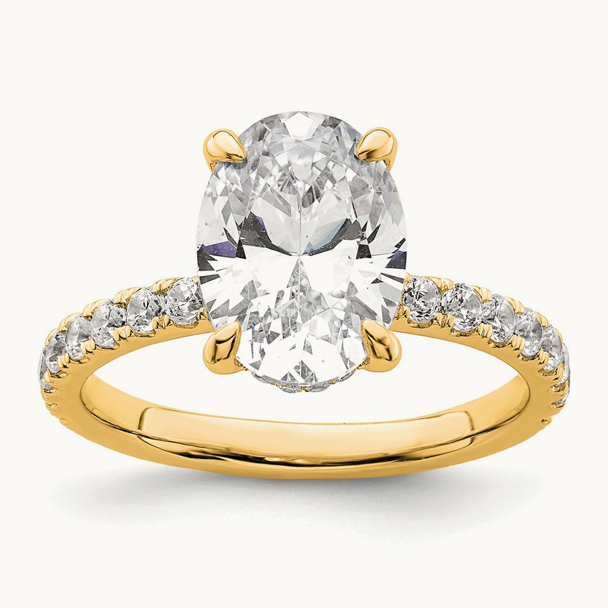 Oval Solitaire Engagement Ring, 1.25-4.50 ct tw Lab-Grown Diamond — 14K Yellow Gold, 7 (4)