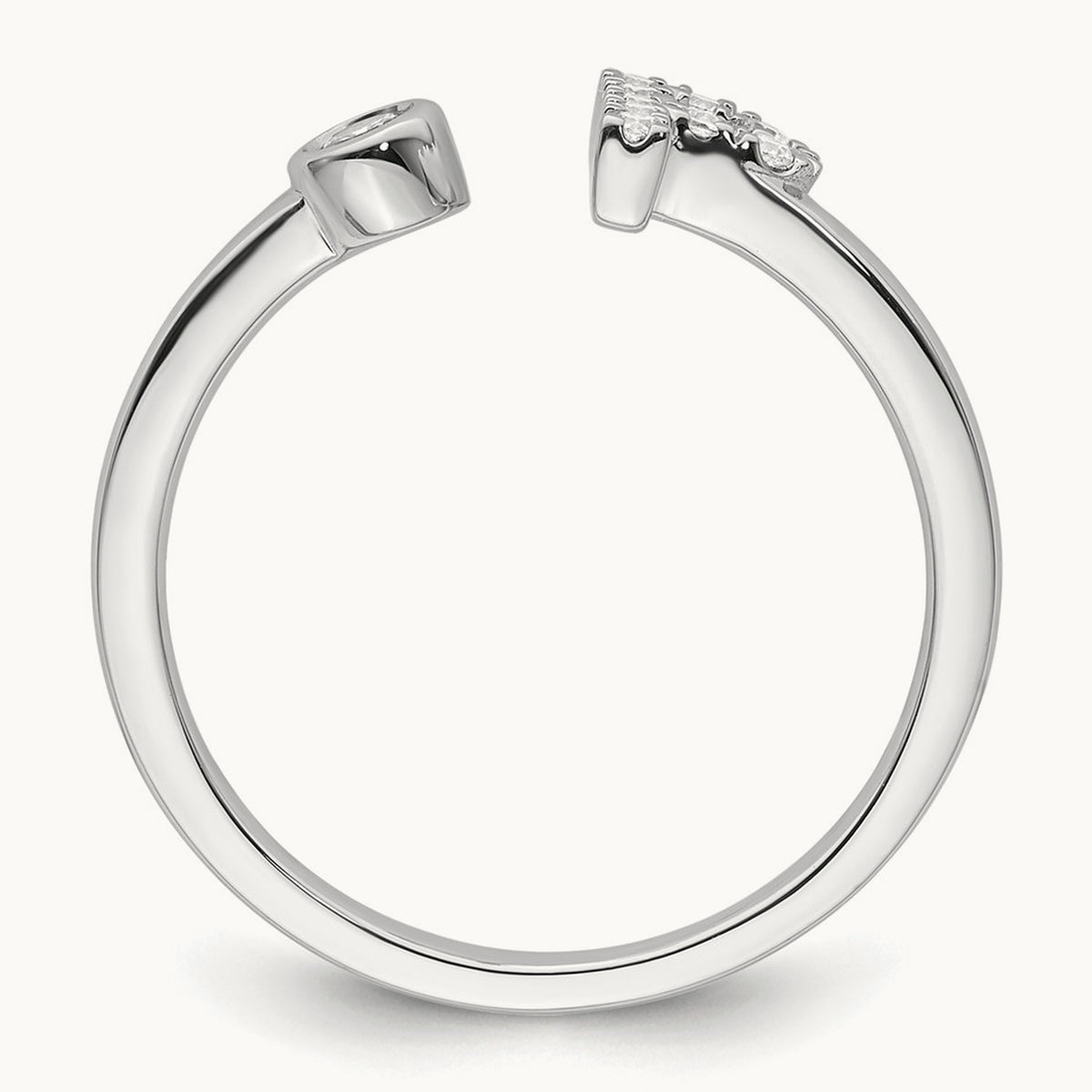 Initial P Adjustable Ring, 0.15 ct tw Lab-Grown Diamond