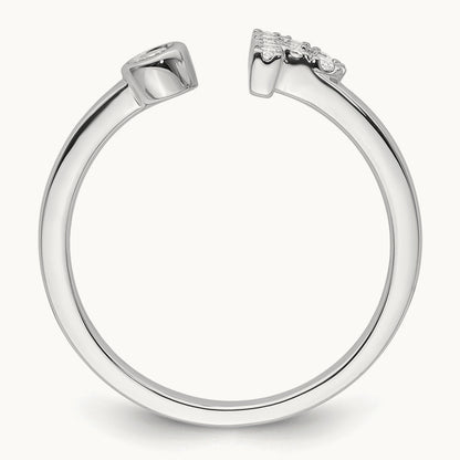 Initial P Adjustable Ring, 0.15 ct tw Lab-Grown Diamond