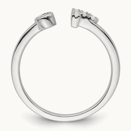 Initial P Adjustable Ring, 0.15 ct tw Lab-Grown Diamond