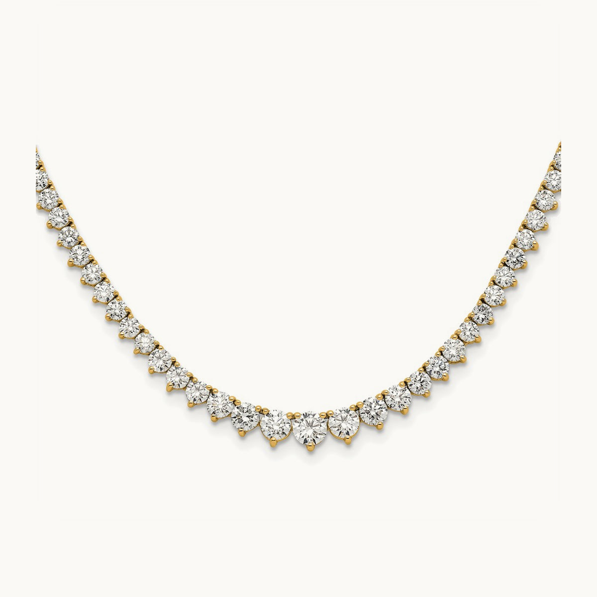 Graduated Tennis Necklace, 6.50 ct tw Lab-Grown Diamond — 14K Yellow Gold