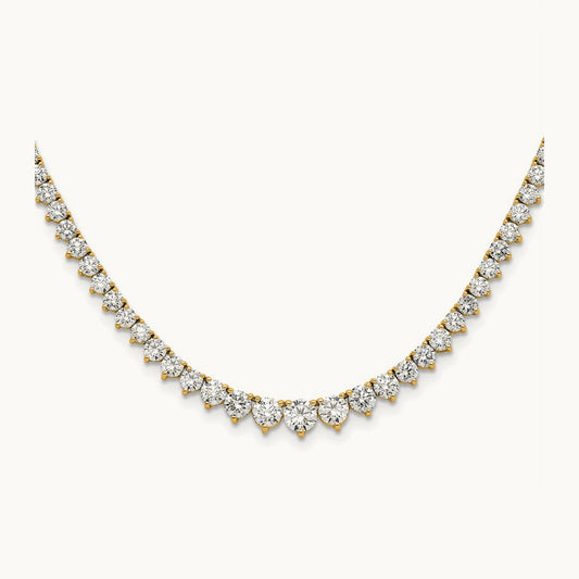 Graduated Tennis Necklace, 6.50 ct tw Lab-Grown Diamond — 14K Yellow Gold