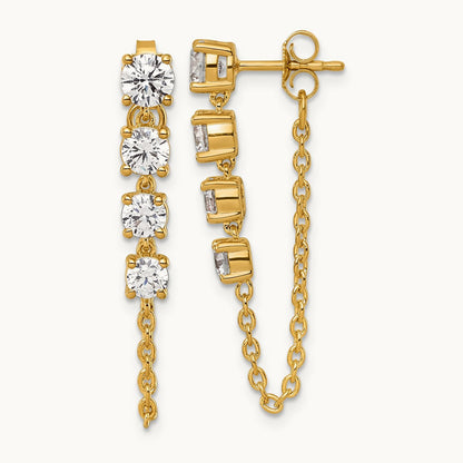 Earrings, 2.00 ct tw Lab-Grown Diamond — 14K Yellow Gold