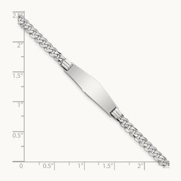 WG Soft Diamond Shape Flat Curb Link ID Bracelet, 14K