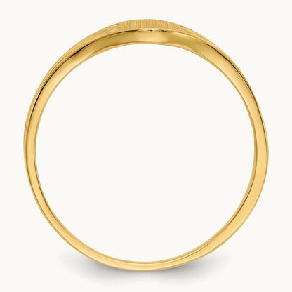 6.5x4. Closed Back Children's Signet Ring, 0mm, 14K