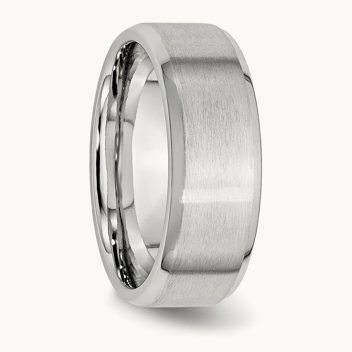 Cobalt Satin and Polished Beveled Edge Band — 8mm (2)