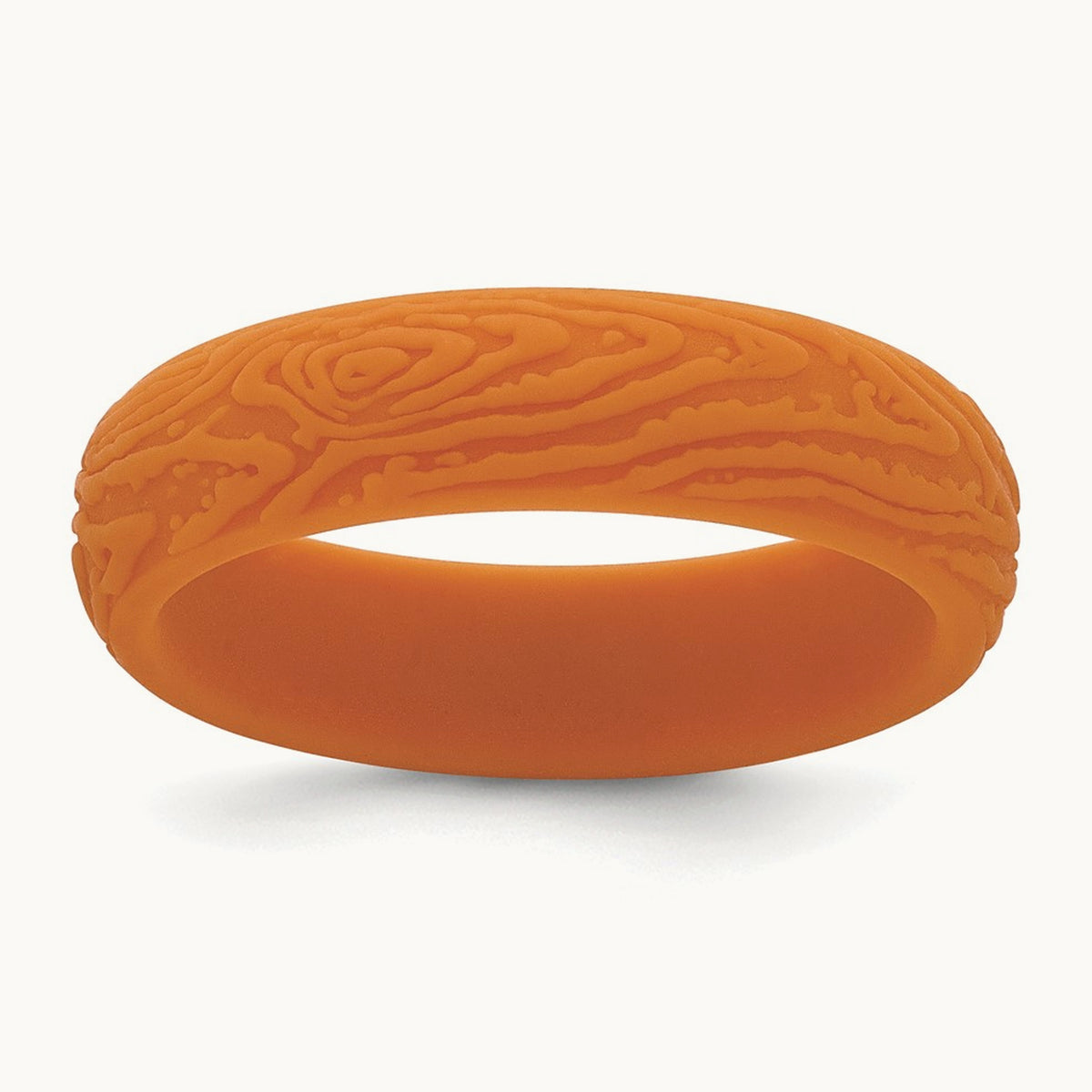 Silicone Pumpkin Orange 5.70mm Wood Grain Pattern Band