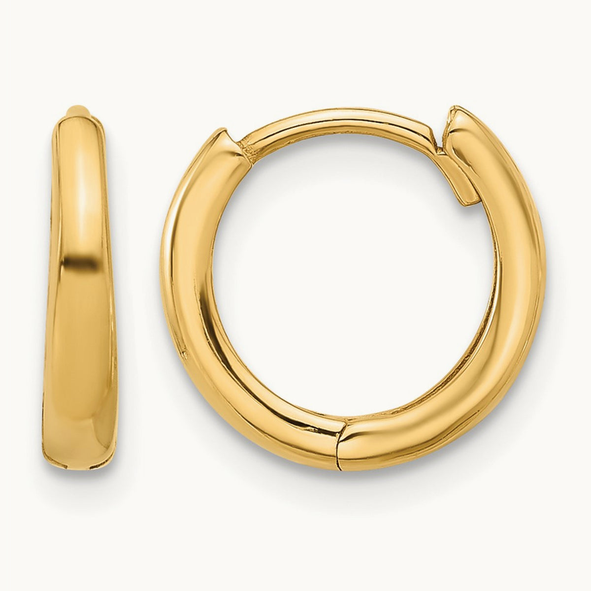 Polished Hinged Hoop Earrings — 14K Yellow Gold