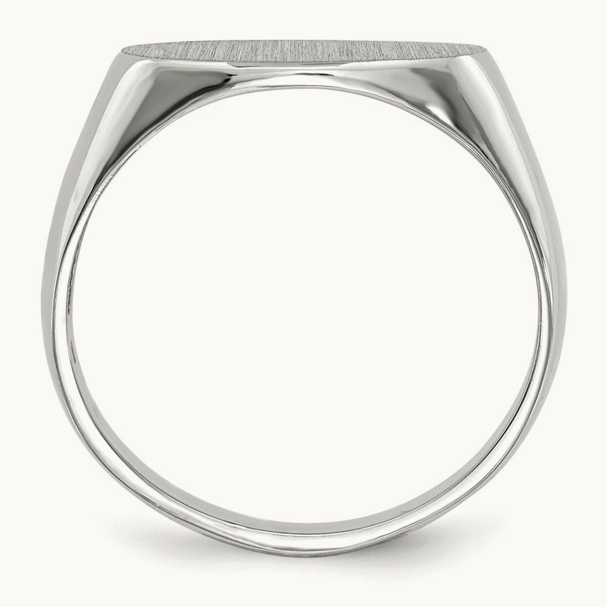 13.5x7. Open Back Signet Ring, 5mm, 14K White Gold