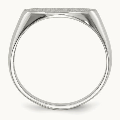 13.5x7. Open Back Signet Ring, 5mm, 14K White Gold