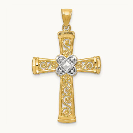 w/ Diamond-cut Filigree Cross Pendant — photo set