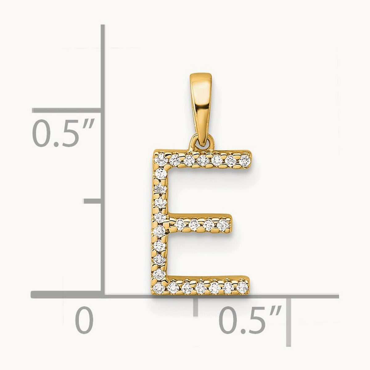 Diamond Letter E Initial Pendant, 14K