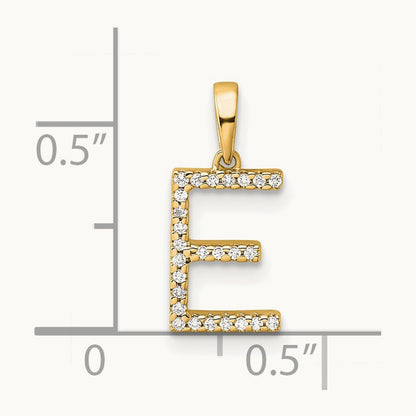 Diamond Letter E Initial Pendant, 14K
