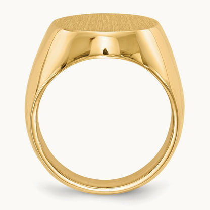16.0x18. Closed Back Mens Signet Ring, 5mm, 14K