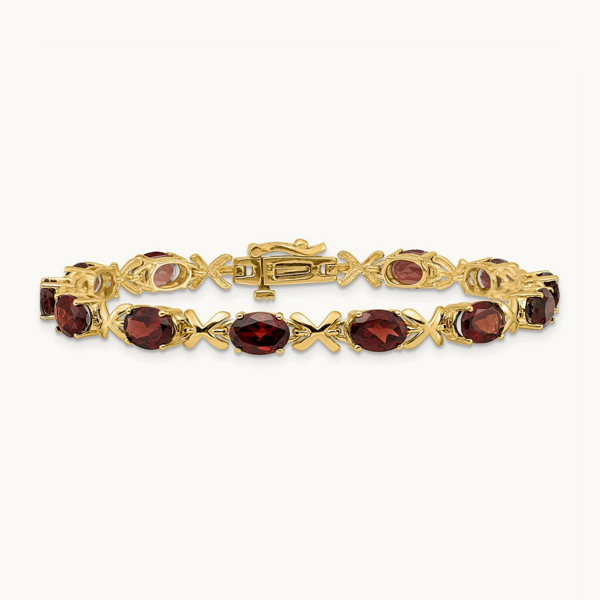 Oval Garnet Bracelet — 7x5mm
