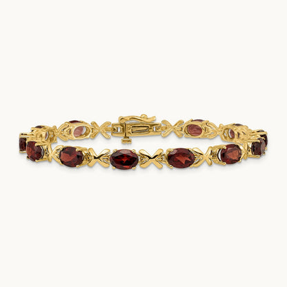 Oval Garnet Bracelet — 7x5mm