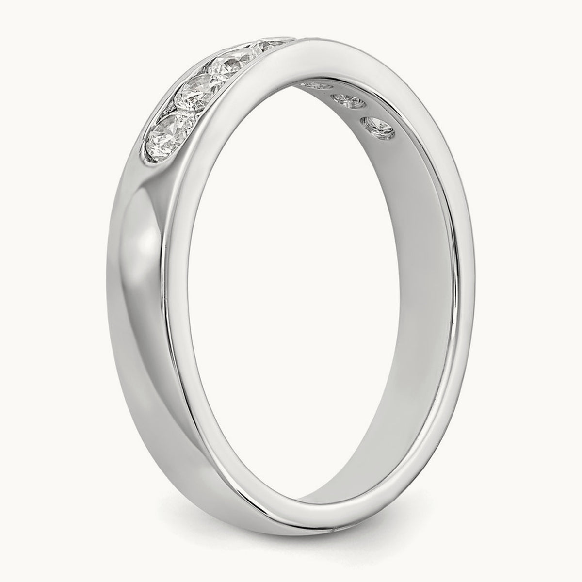 7- Stone Closed Channel Band Mounting, 2.5mm, 14K White Gold