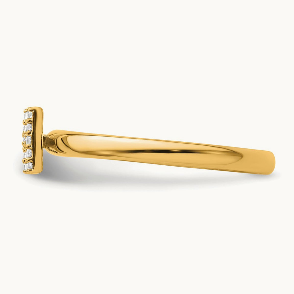 Stackable Diamond Ring — 14K Yellow Gold, H