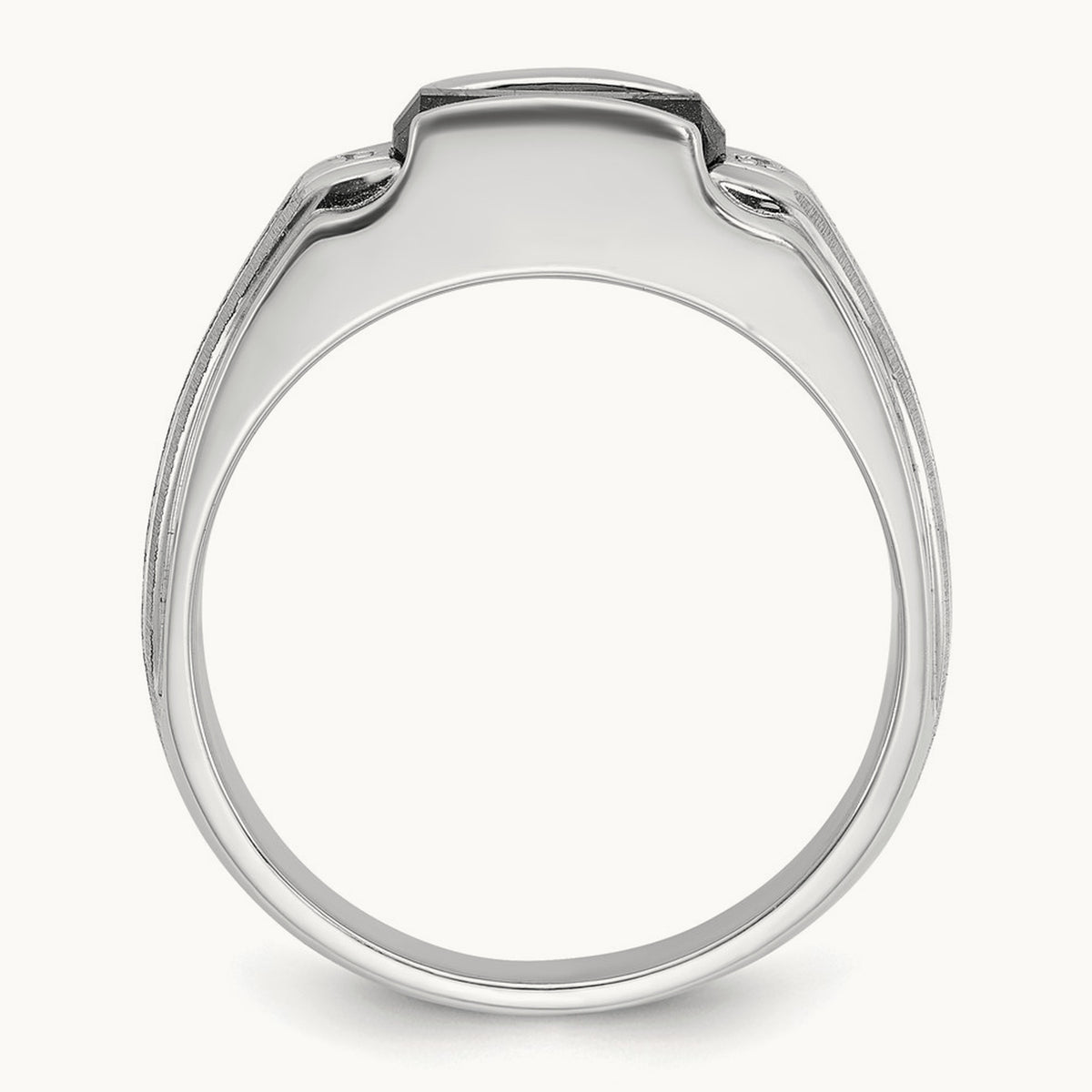 IBGoodman Satin Cr. Sapphire/Diamond Complete Ring, 14K White Gold