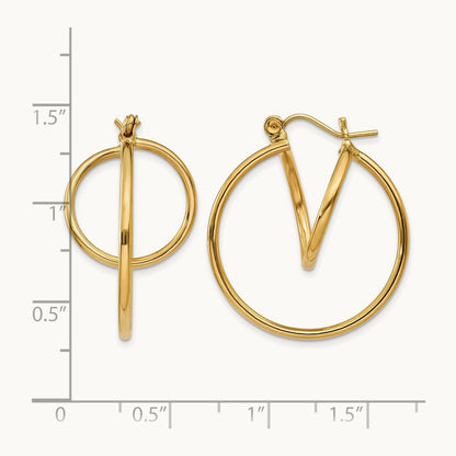 Fashion Circle Hoop Earrings, 14K