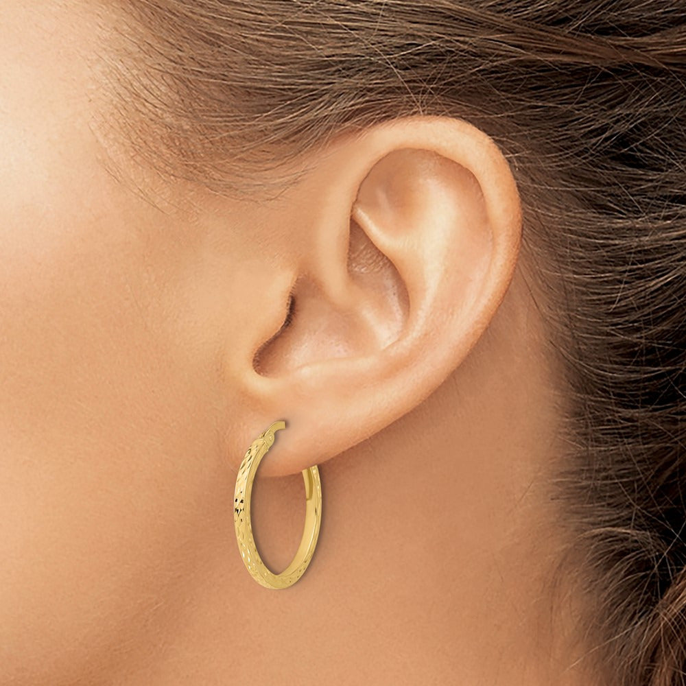 Diamond-cut Hoop Earrings — 24mm