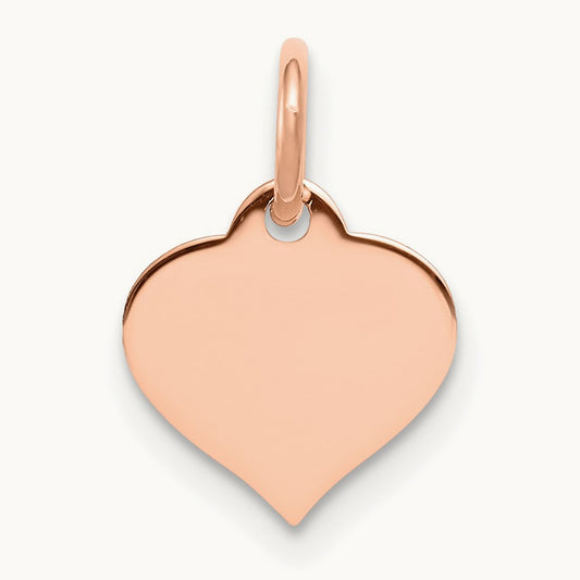 Heart Disc Charm, 14K Rose Gold