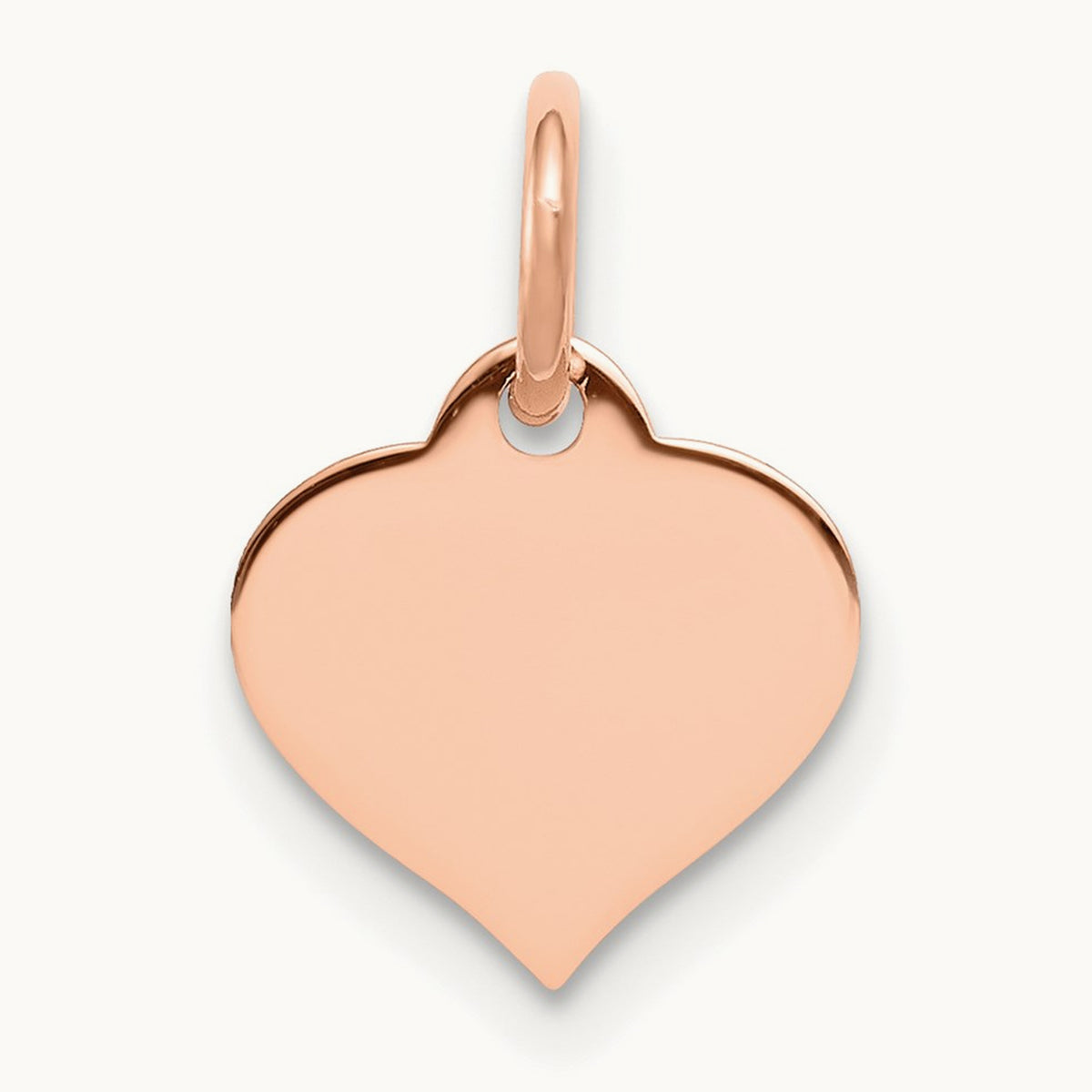 Heart Disc Charm, 14K Rose Gold