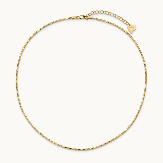 Polished with 2in extension Round Twisted Omega Necklace — 14K Yellow Gold