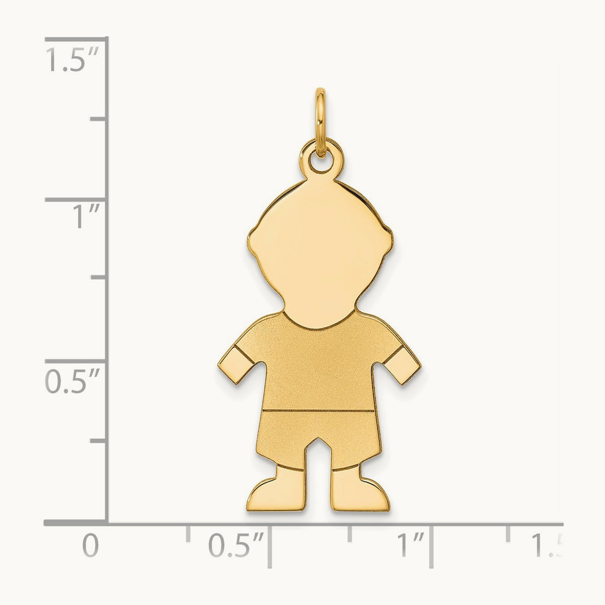 Satin Boy Charm, 14K
