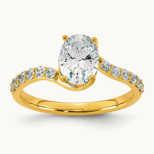 Emerald-cut Center Twist Ring, 1.25 ct tw Lab-Grown Diamond