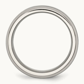Base w/Polished Black Ceramic Center Beveled Band, Stainless Steel