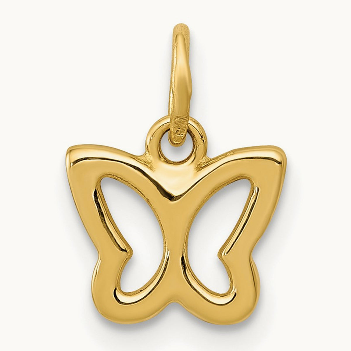 Polished Butterfly Pendant, 14K