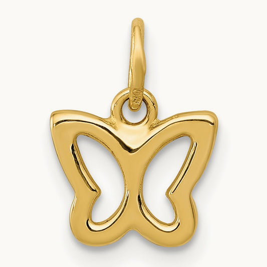Polished Butterfly Pendant, 14K