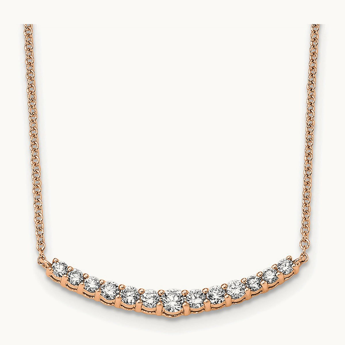 TO Fashion Bar Necklace, 0.50 ct tw Lab-Grown Diamond — 14K Rose Gold