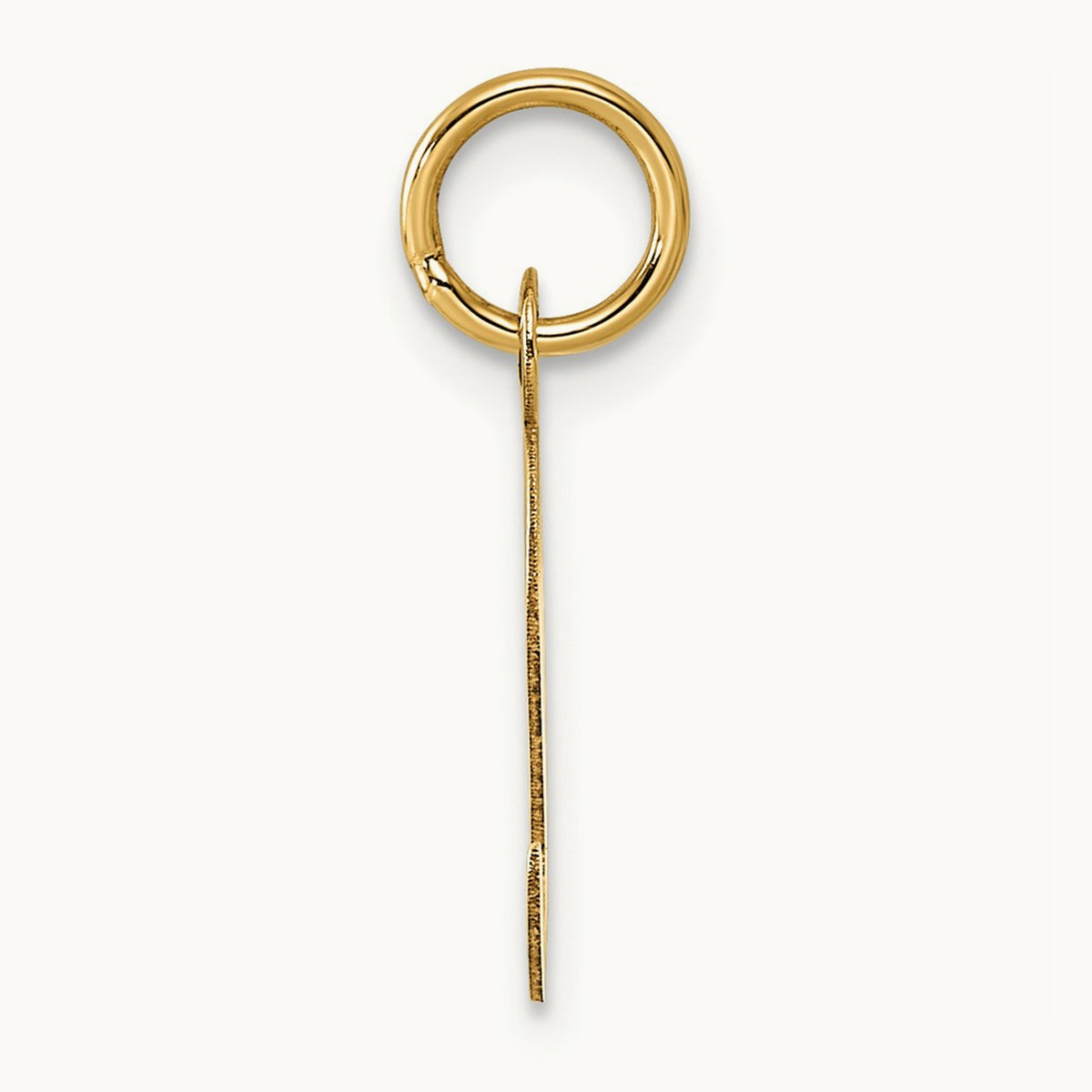 Slanted Block Initial Charm — 14K Yellow Gold, S