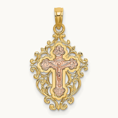 w/ Lace Trim Crucifix Charm — photo set