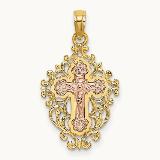 w/ Lace Trim Crucifix Charm — photo set