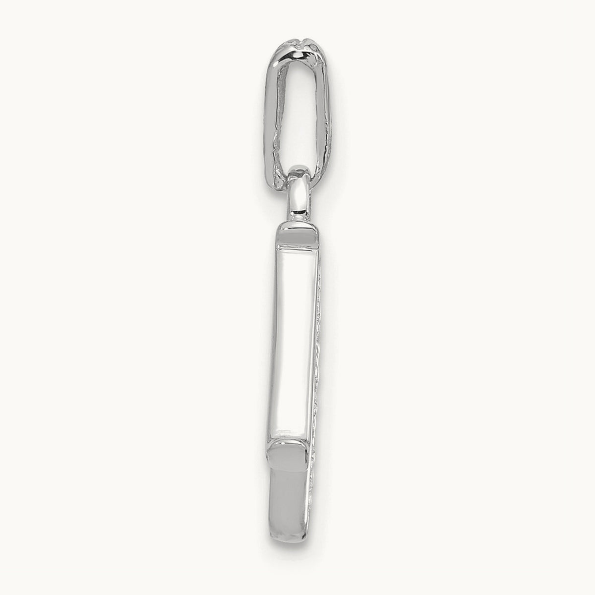 Diamond Letter N Initial Pendant, 14K White Gold