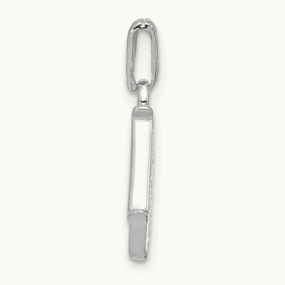 Diamond Letter N Initial Pendant, 14K White Gold