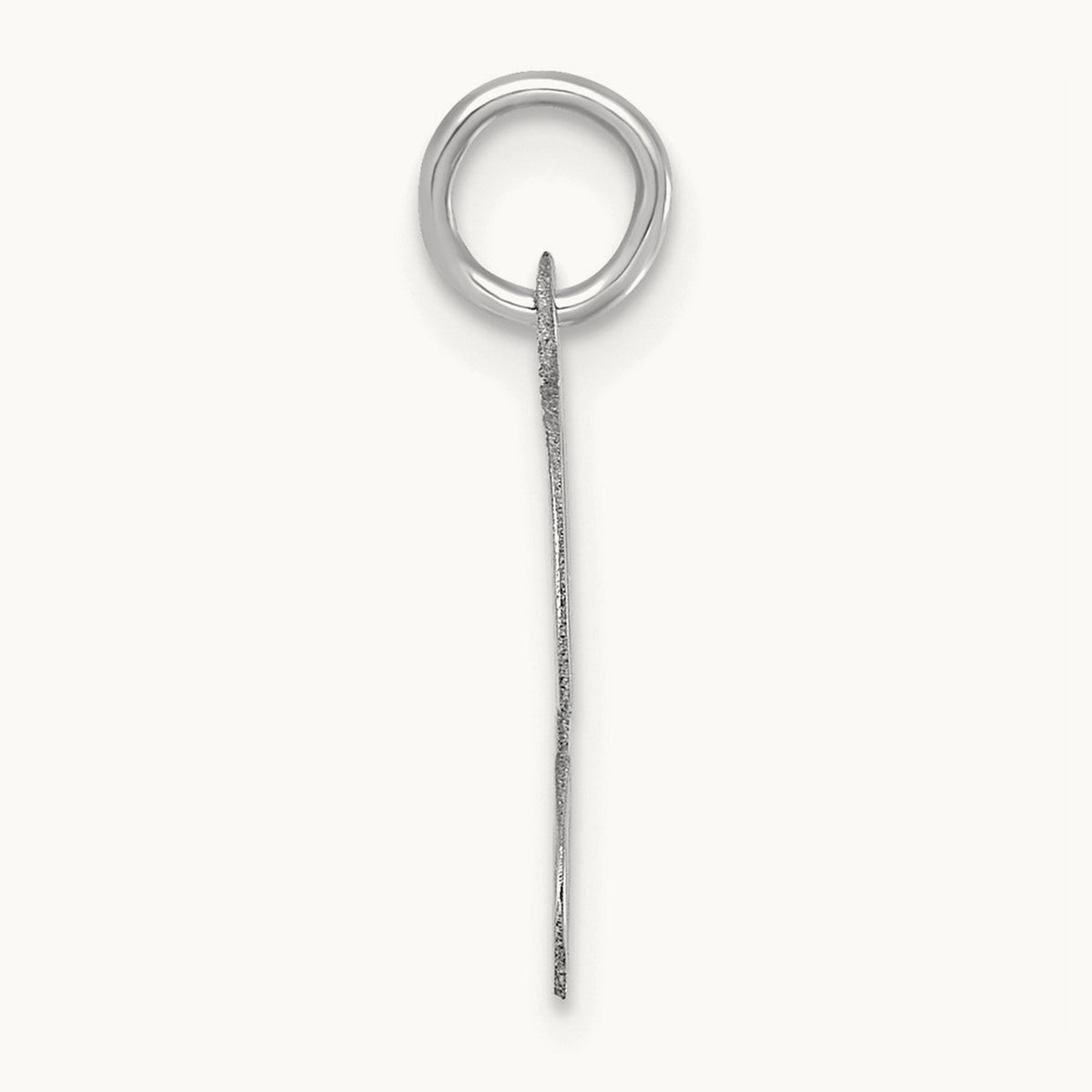 Medium Script Initial Charm — 14K White Gold, S