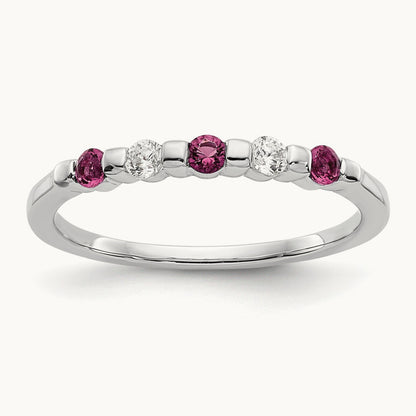 Diamond w/Ruby Band, 14K White Gold
